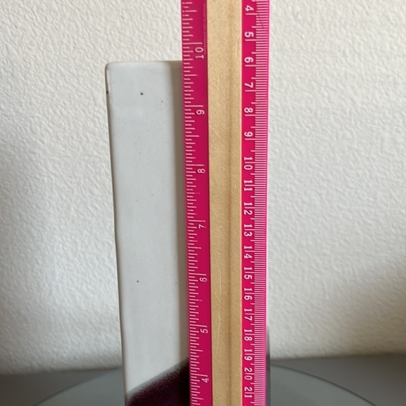 Handmade Studio Pottery Vase Blues‎ Purple Artist Signed Rectangle 10” Earthware - Picture 4 of 9